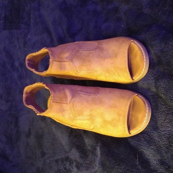 Open toe/heel Suede-like boots - Picture 6 of 11